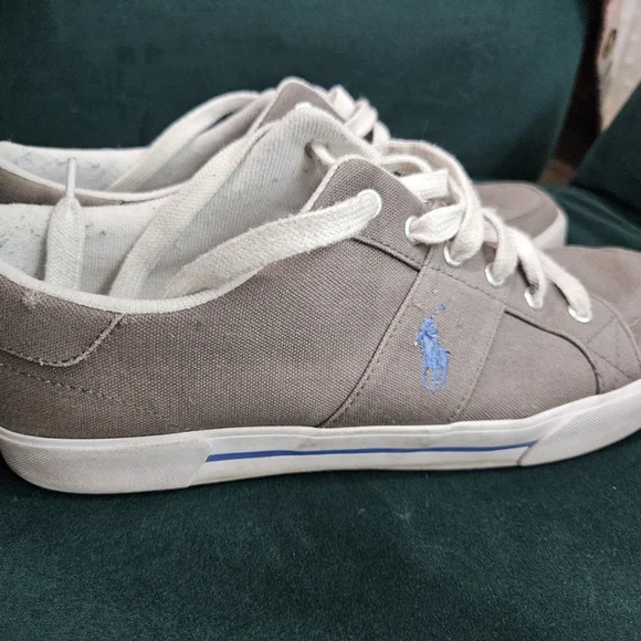 Polo by Ralph Lauren Gray Canvas Sneakers Size 13D - Picture 3 of 9